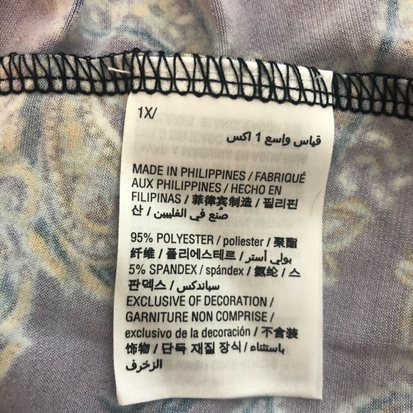 Style&Co. Womens Peasant Blouse Paisley 1X - Picture 7 of 8